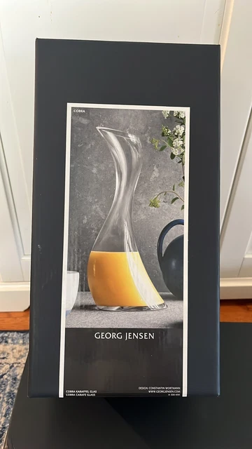NIB Georg Jensen Cobra Collection Glass Pitcher