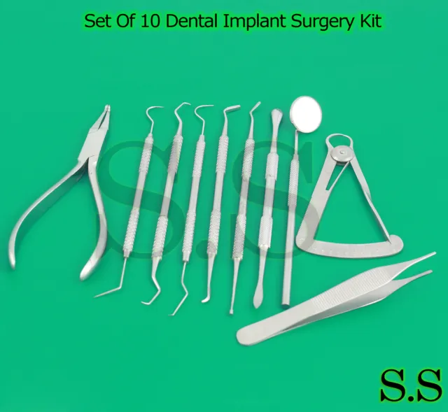 Set Of 10 Dental Implant Surgery Kit Dental Dentistry Surgical instrument DN-482