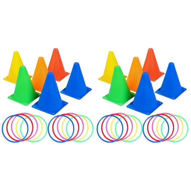 2 Sets Ring Throwing Toy Pvc Child Soccer Cone Traffic Safety Cones