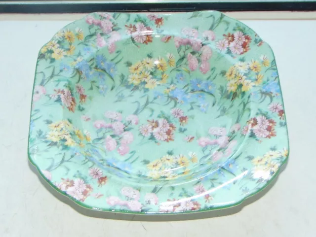 Shelley  China Melody Chintz 13453 1 x Dessert Bowl 16.5cm 1950s Green Floral