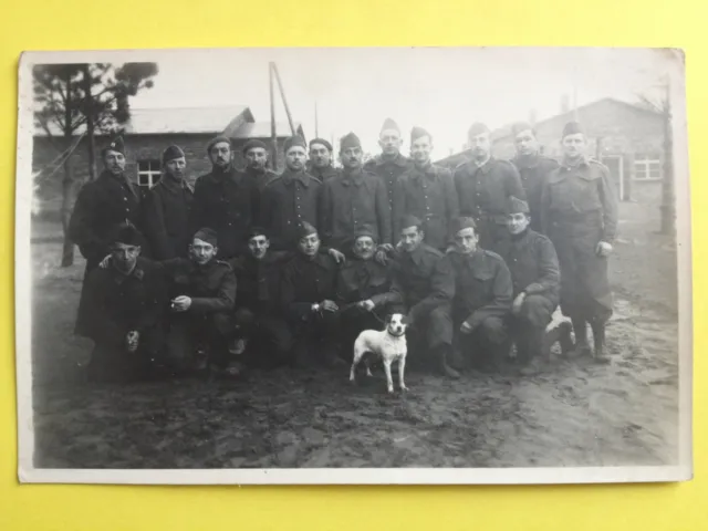 1940 Camp Photo Card MILITARY SERVICE SOLDIERS Uniform WAR WW2