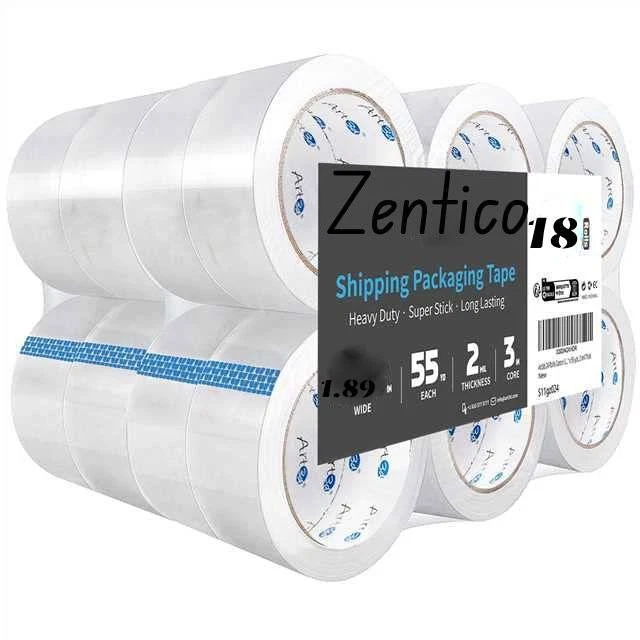 18 Rolls Carton Sealing Clear Packing Tape Box Shipping 2 mil 1.89" 55/110 Yards