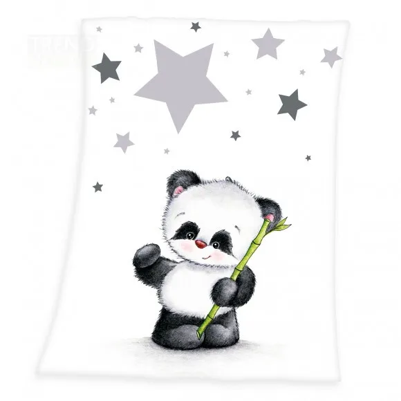 Baby Best Panda und Sterne Microfaser Flauschdecke  75  x 100 cm