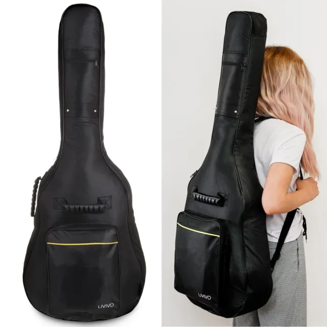 Neu schwarz gepolstert Full Size Akustik Klassische Gitarrentasche Etui Abdeckung Hochwertig
