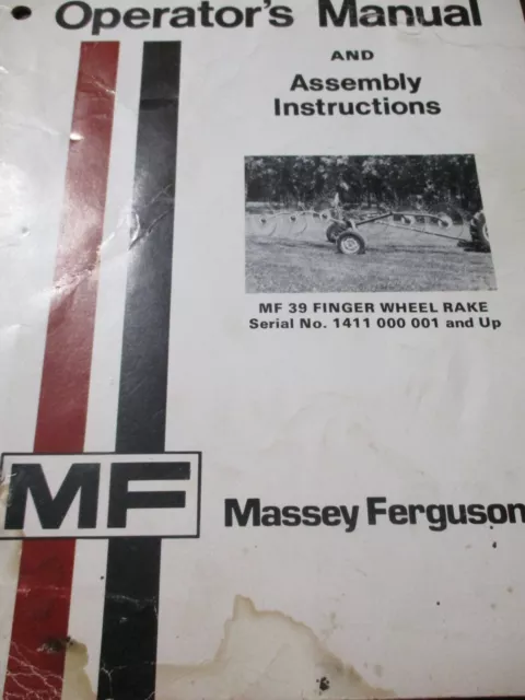 Massey-Ferguson MF-39 Finger Wheel Rake Operator's Manual 1975
