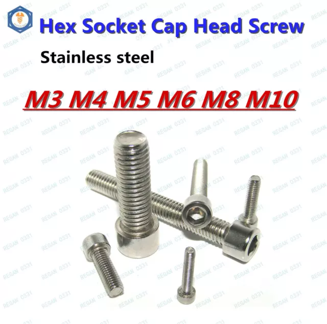 M3 M4 M5 M6 M8 Stainless Steel Metric Allen Hex Socket Cap Head Screw Bolt GB70