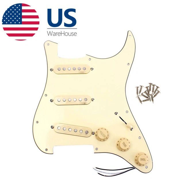 Prewired Loaded SSS Pickguard Neck Bridge Middle Pickup Sets for Starcaster ST