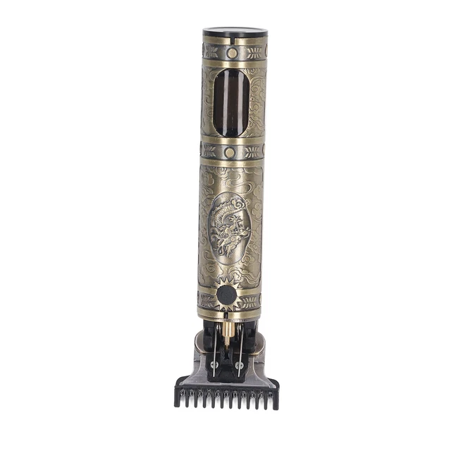 (Dragon Head LCD Gold)All Metal Body Rechargeable Hair Trimmer With Hair