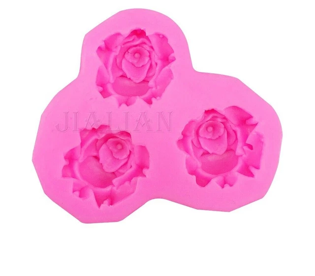 Rose Flower Silicone Molds Cookie Polymer Clay Fondant Cake Decorating Tools
