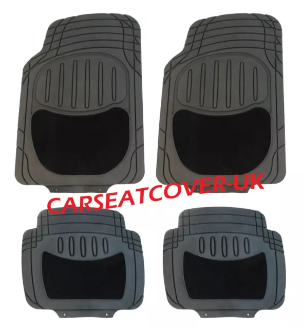 SEAT ATECA SUV  - Black HEAVY DUTY All Weather RUBBER + CARPET Car Floor MATS