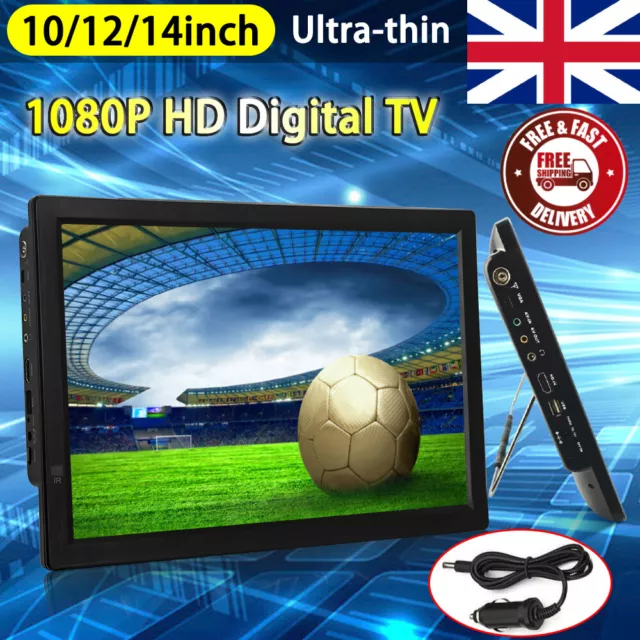 Freeview 1080P HDMI HD 10/12INCH 14INCH TV Digital Television Player PVR/USB 12V