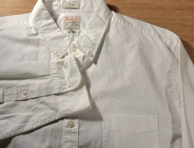 J.Crew XL White Slim Broken-In Organic Cotton Oxford Shirt