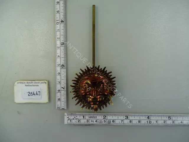 Original Sun Pendulum For German Schmid Sss Mantel Clock 4 3/4" Or 12 Cm Long Original Sun Pendulum For German Schmid Sss Mantel Clock 4 3/4" Or 12 Cm Long