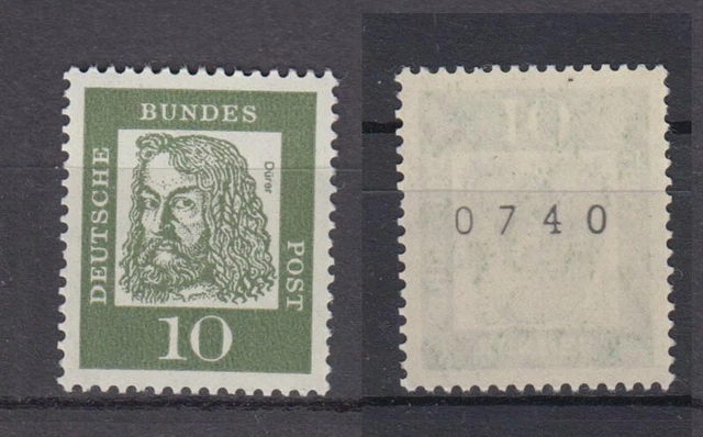 Bund 350y RM mit gerader Nummer 4stellig Bedeutende Deutsche 10 Pf postfrisch