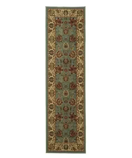 Alfombra de corredor verde oscuro de diseño floral tradicional de 2 pies x 5 pies colección Ottohome
