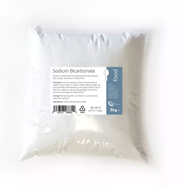 2kg SODIUM BICARBONATE of Soda / BAKING SODA / BI CARB - Fine Powder Food Grade