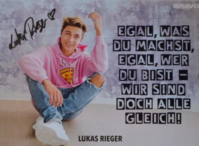 LUKAS RIEGER - Autogrammkarte - Autogramm Fan Sammlung Clippings NEU