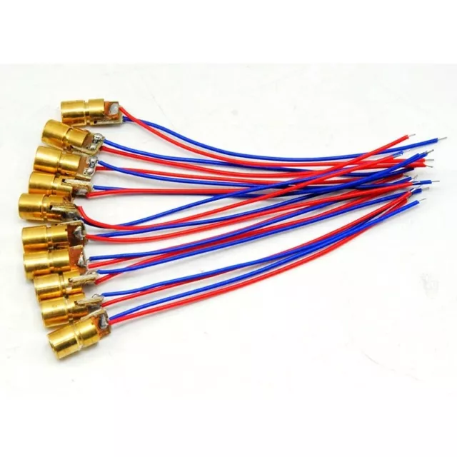 10pcs Mini Dot 650nm 5mw Red Laser Diode Module LED Lights 3V 6x10mm