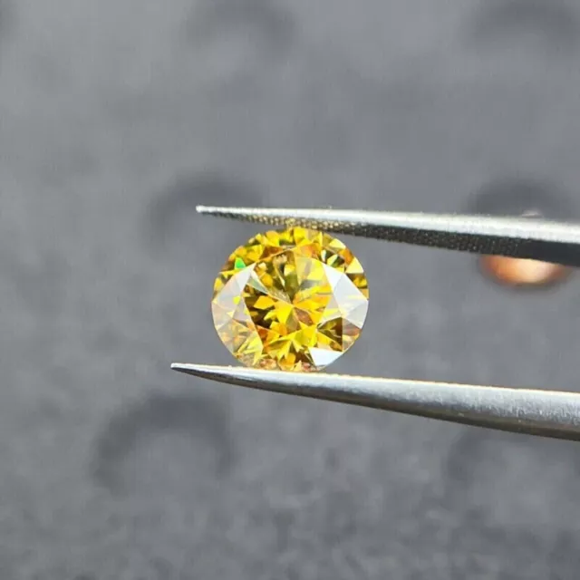 Diamant naturel jaune VVS1 Moissanite rond coupe ample 8 mm pierre...