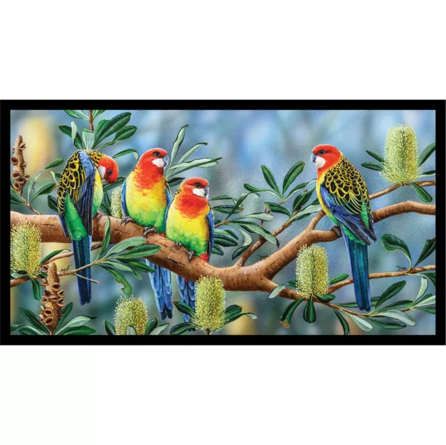 Patchwork Quilting Sewing Fabric Australian Rosellas Panel 59x110cm