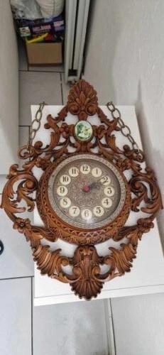 HORLOGE MURALE VINTAGE Minerva Italienne Années 1970 - Plastique Faux