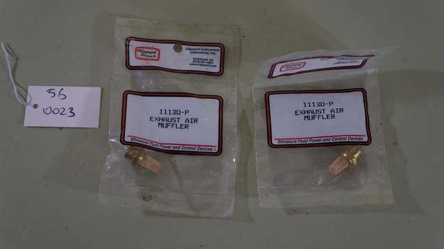Lot of 2 Clippard 11130-P Mufflers - 1/8" NPT Brass - New