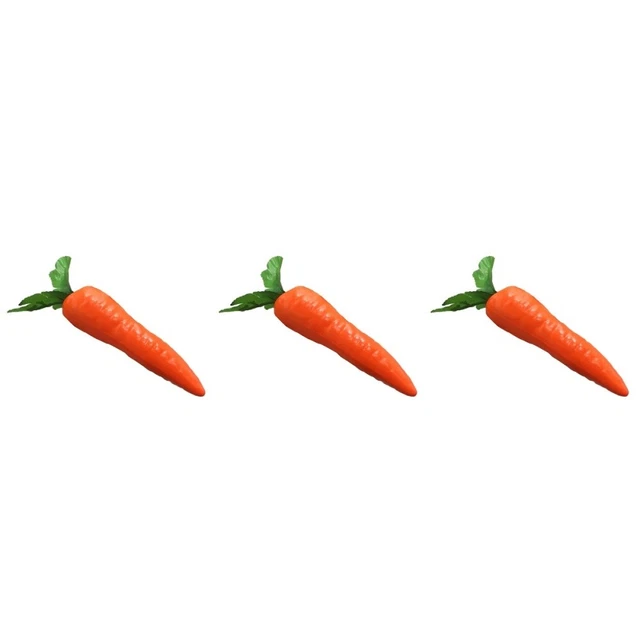 3 piezas Simulación Zanahoria Frutas Artificial Real Verduras Falsas
