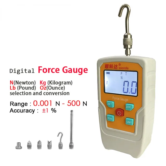 500N Digital Force Gauge Tensiometer Meter Tester Rope Spokes Analog Tension