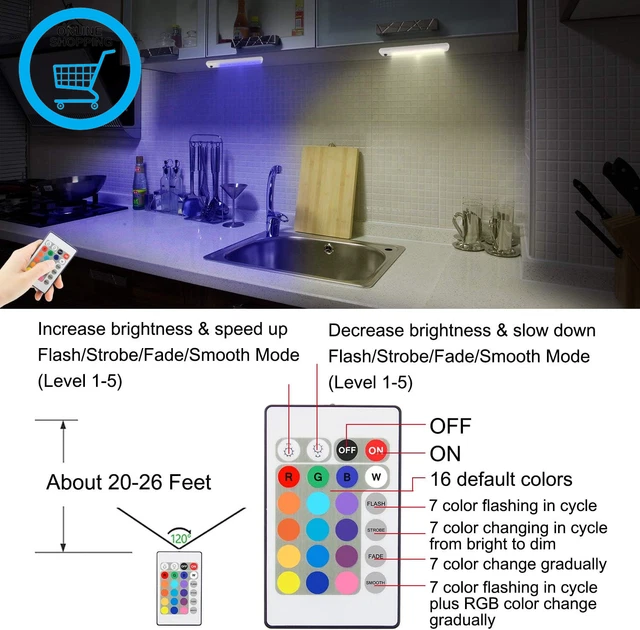 LED COLOR LIGHT Bar with Battery Operated,Dimmable Night Lighting ...