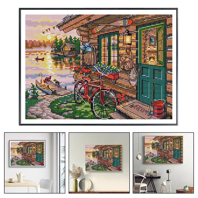 Awesocrafts Point De Croix Kit Complet Estampé, Maison Douce Maison