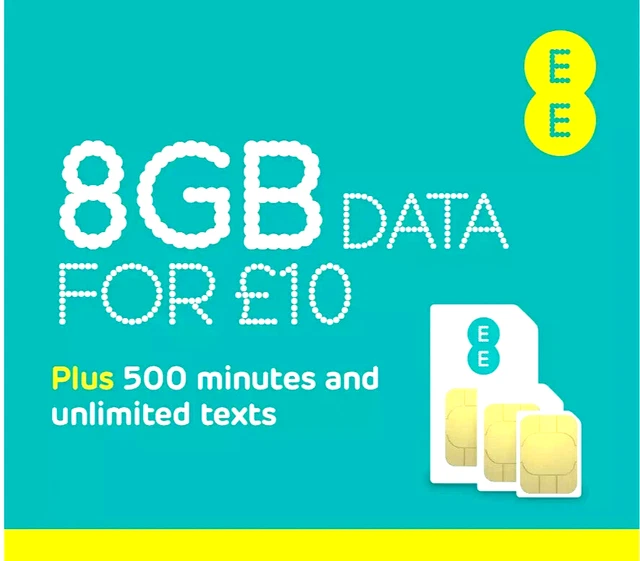 EE SIM Card PAYG Nano/Micro/Standard TRIO SIM CARD Pay As You Go UK