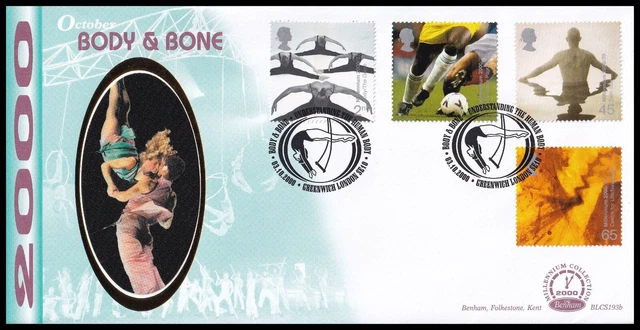 2000 GB Body & Bone Benham BLCS193b FDC The Human Body Greenwich SHS