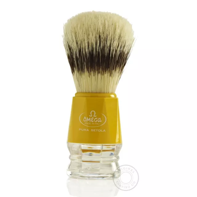 Omega 10218 Puro Cerdas Brocha de Afeitar - Amarillo Mango