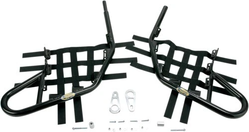 Motorsport Products Black Alloy Nerf Bars w/Black Webbing - 81-1412