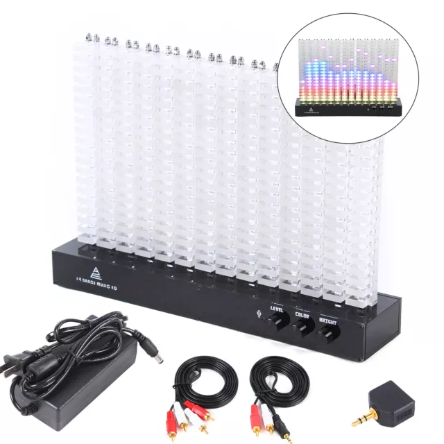 LED Music Spectrum Display Analyzer Stereo Audio Level Indicator Lamp 14-Segment