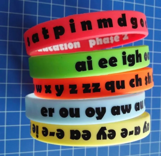 Fun Phonics Wristbands, Primary, Teacher Assessment, Youth Size EYFS Phase 2,3,5
