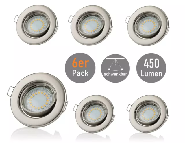 6er, 24er Set Spot Encastré Lumière LED GU10 Einbauled 3W 5W 230V