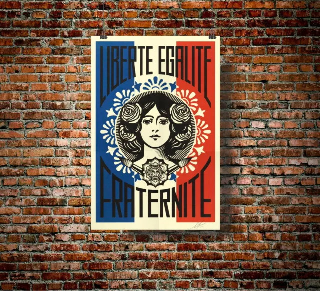 Shepard Fairey (OBEY) - Liberté Egalité Fraternité - Open édition + sticker 🎁