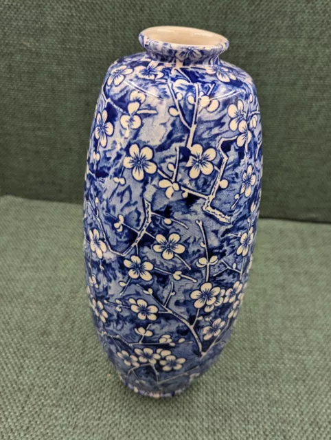 Minton blue & white prunus ornamental ware Large Vase c.1912-1920s VGC for age