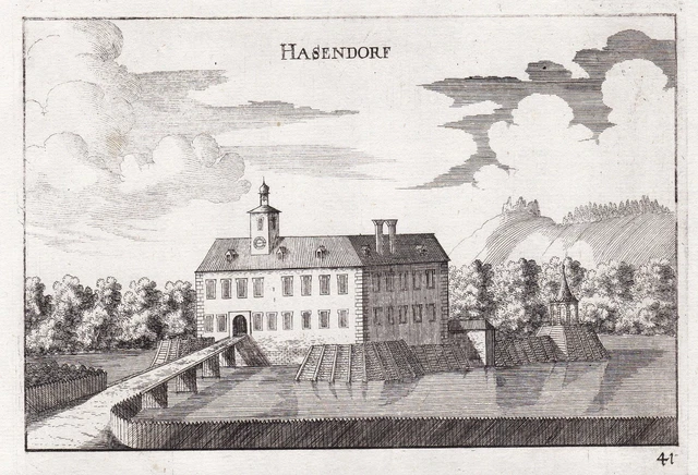 Hasendorf Presso Herzogenburg Incisione Stampa Antica Vischer Austria 1672