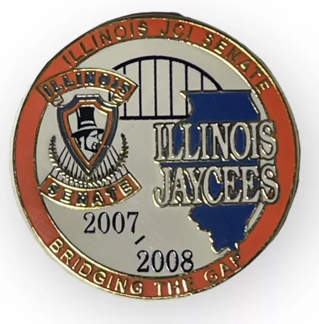 2007 Jaycees Pin Illinois JCI Senate Lincoln Illinois State Bridging The Gap
