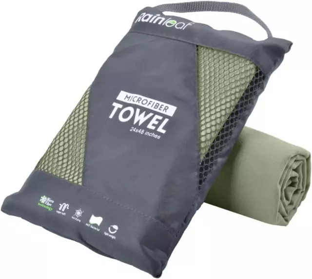 Rainleaf Microfiber Towel Perfect Travel & Sports &Beach Towel. Fast Drying - Su