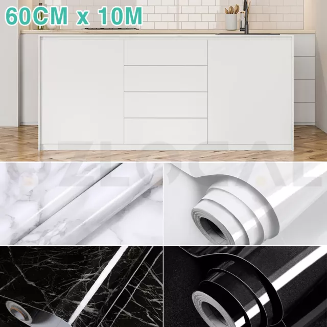 White Black Vinyl Self Adhesive Wallpaper Roll Kitchen Contact Paper Vinyl Film