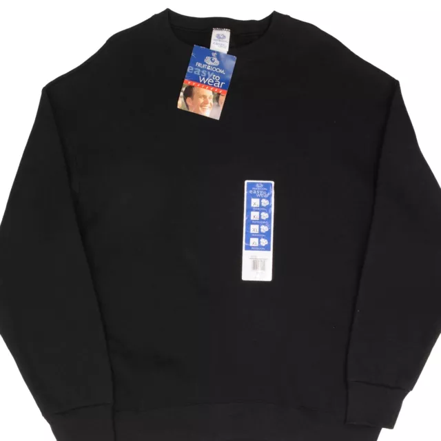 VINTAGE FRUIT OF The Loom Blank Black Crewneck Sweatshirt 1999 Size Xl ...