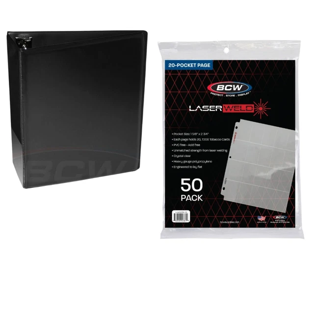 tobacco card binder 4-Pocket Black Toploader Binder for Trading Cards – Cardshellz main image 0