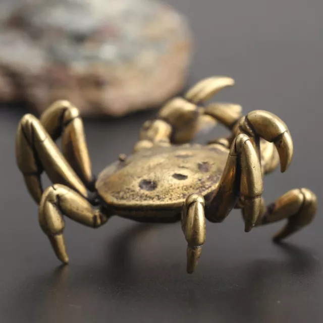 Mini figurine crabe en cuivre écologique artisanale pour décoration de maison 3