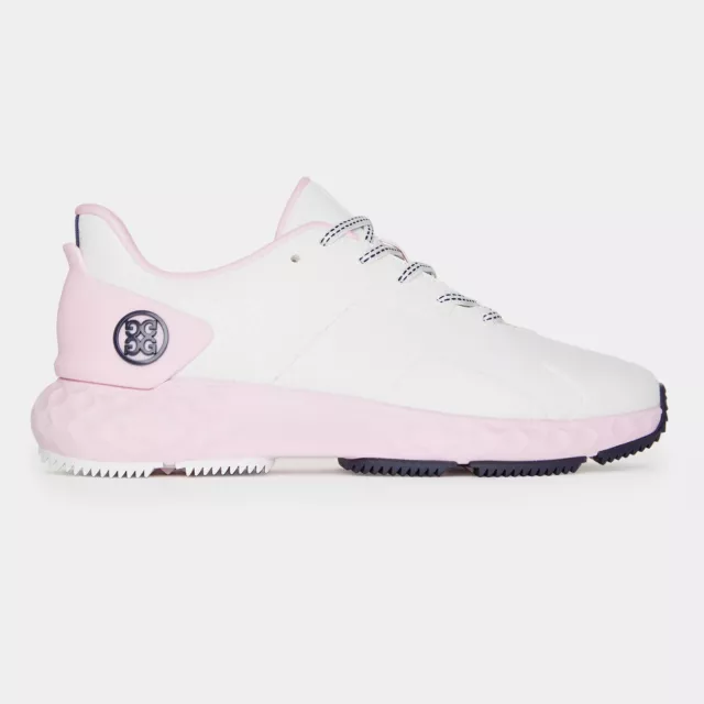 2024 G/Fore Perforierte MG4+ Golfschuhe für Damen: Schnee/Blush