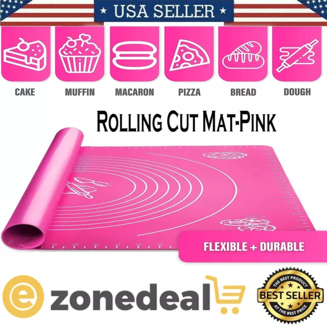 Non-Stick Silicone Rolling Baking Pastry Dough Cake Fondant Sheet Cut Scale Mat