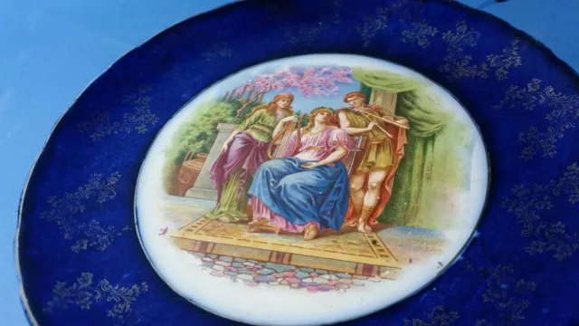 Trent Wood & Son Semi Porcelain Plate With Pan Pipes Decoration & Gold Gilding 3