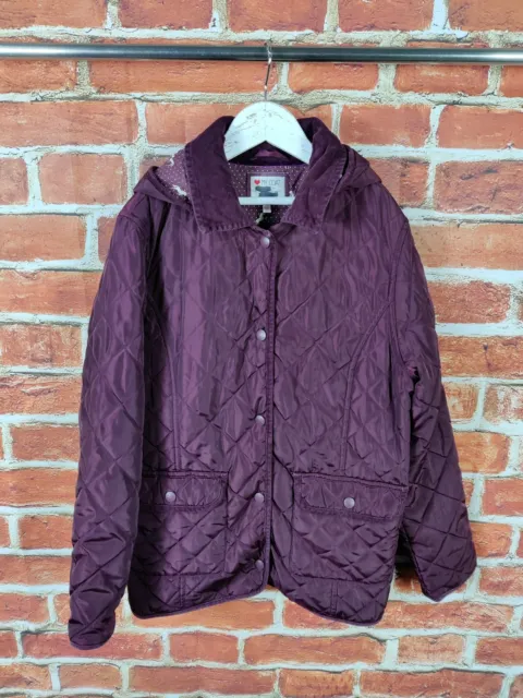 Girls Coat Age 11-12 Years M&S Diamond Quilted Lightweight Jacket Poppers 152Cm